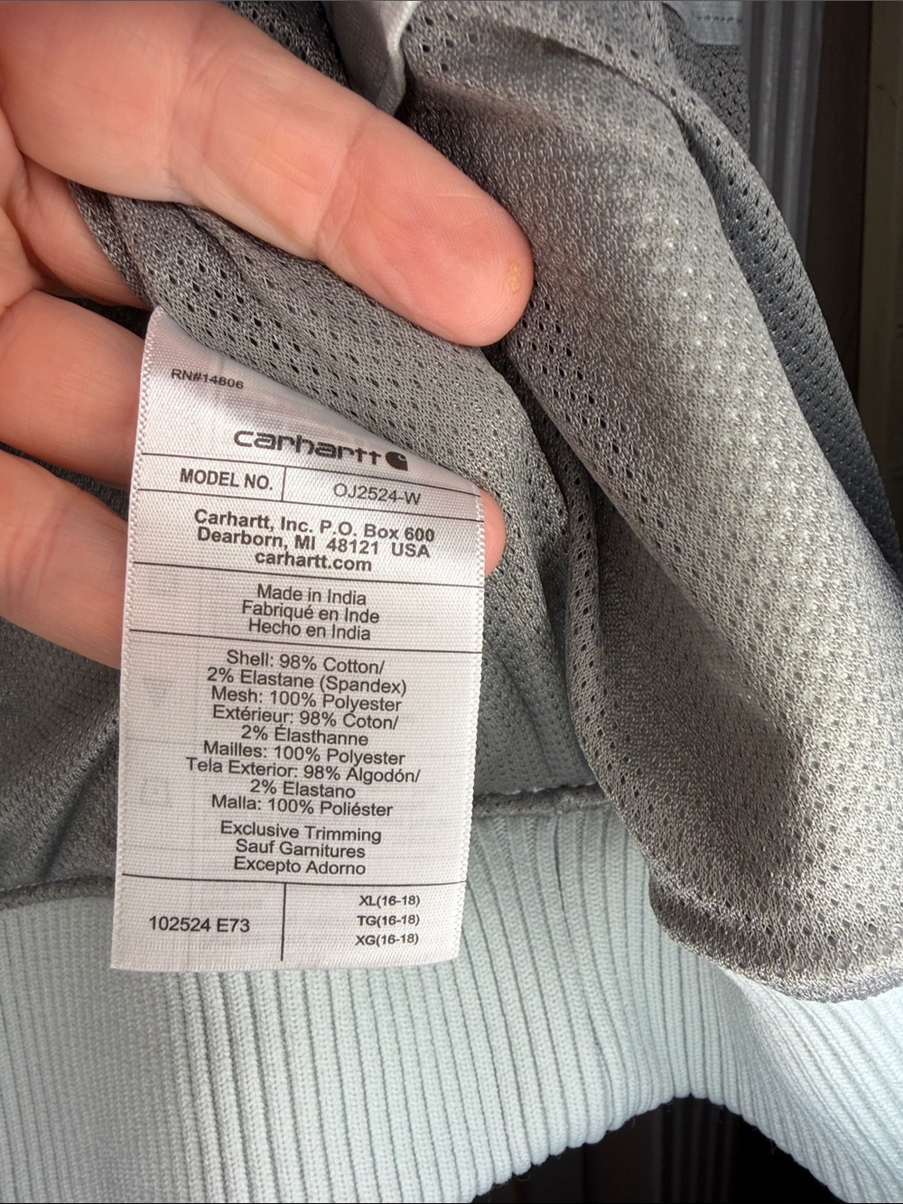 Carhartt Pale Mint Front-Zip Work Jacket - Picture 7 of 8